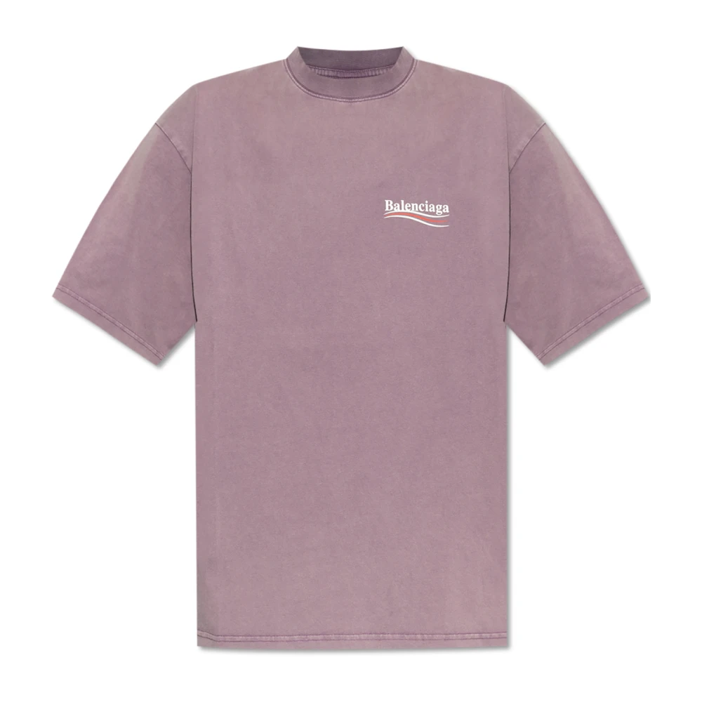 Balenciaga T-shirt met logo Purple Heren