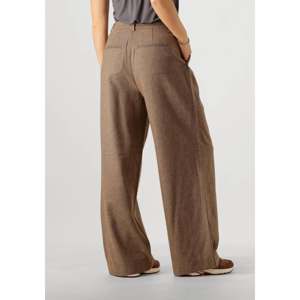 moss copenhagen Elegante Bruine Hoge Taille Broek Brown Dames