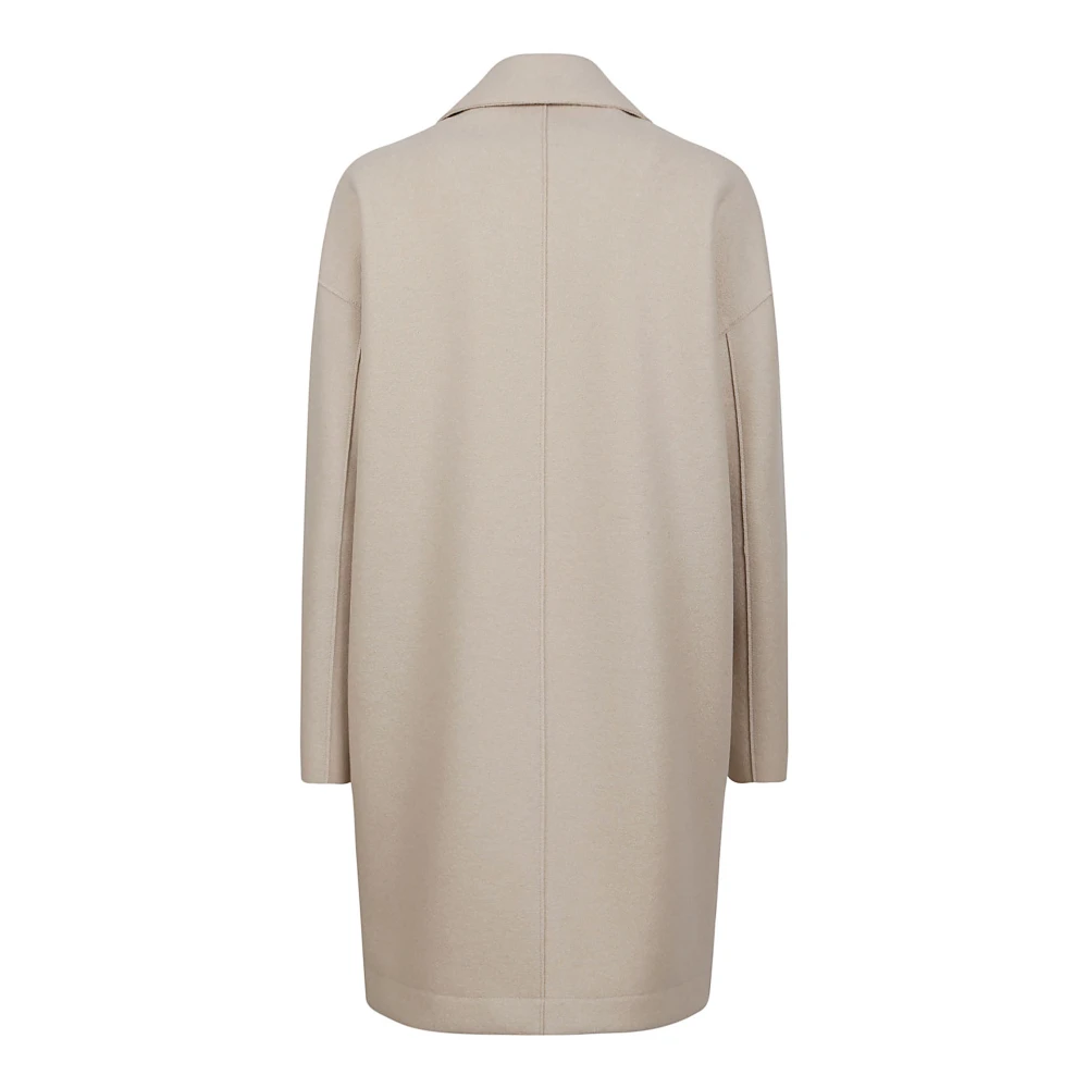 Harris Wharf London Beige Wollen Jas Gemaakt in Italië Beige Dames
