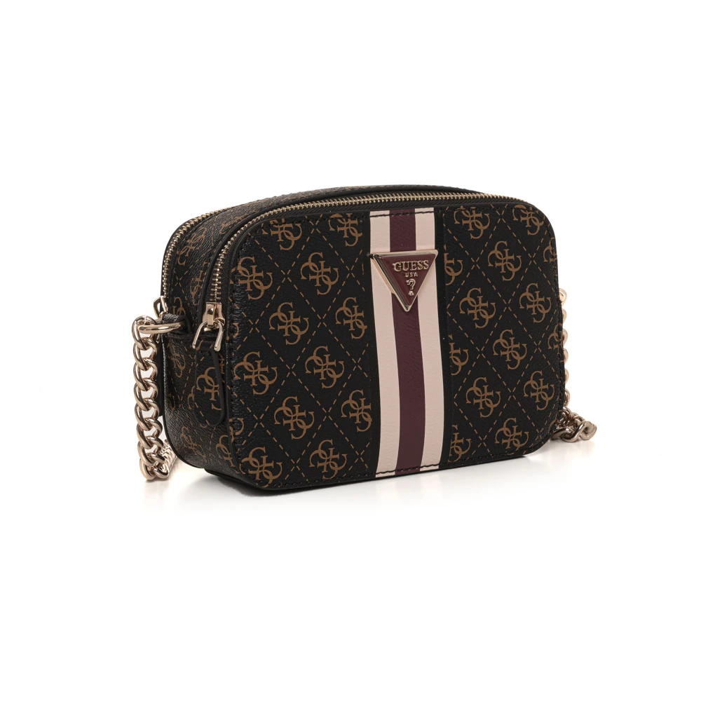 Guess Kleine Noelle Schoudertas met Logo Brown Dames