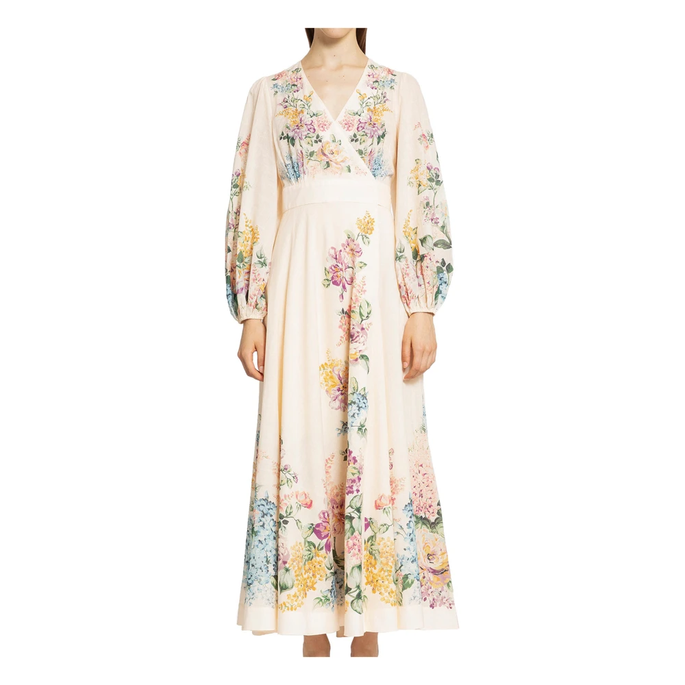 Zimmermann Bloemen Wrap Midi Jurk Multicolor Dames