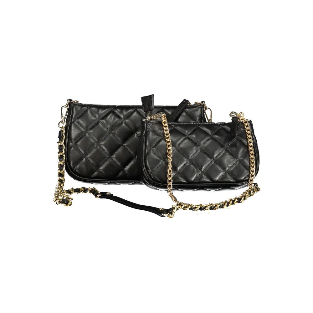 Valentino by Mario Valentino Zwarte polyethyleen schoudertas met kettingriem Black Dames