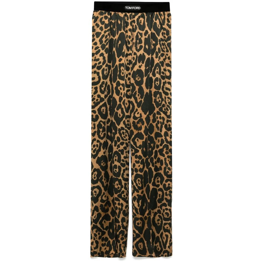 Tom Ford Animalier Bruine Elastische Taillebroek Multicolor Dames