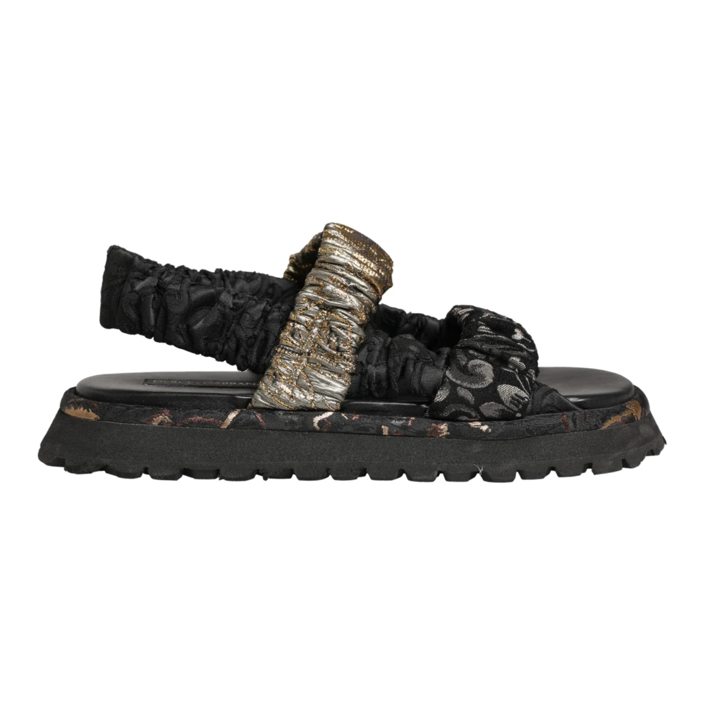 Dolce & Gabbana Herr Svart Skor 44 Eu, Läder, Flats Sandaler