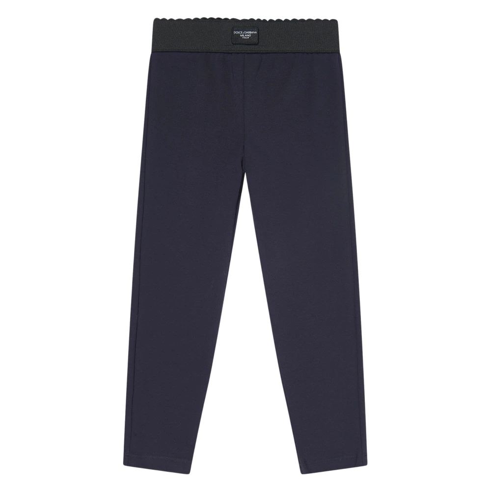 Dolce & Gabbana Blue Logo Leggings - Female - Leggings - 12 Y - Kids