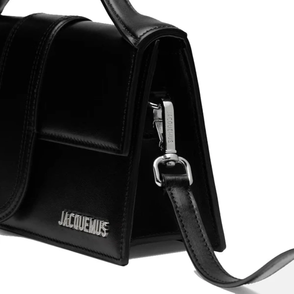Jacquemus Zwarte Leren Schoudertas met Verstelbare Band Black Dames