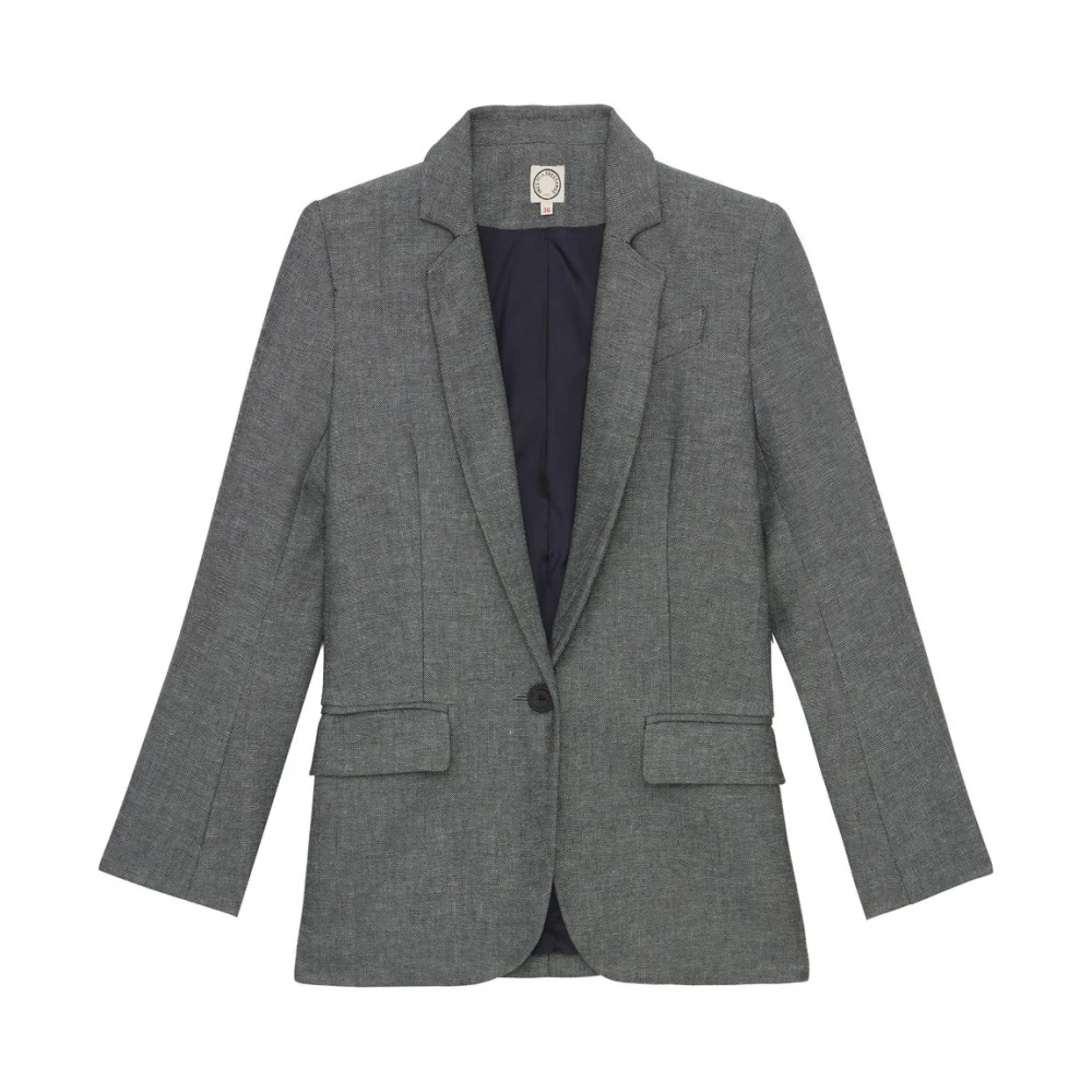 Ines De La Fressange Paris Donkerblauwe Bruna jas AL OP DE Site Gray Dames