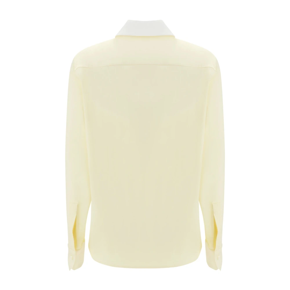 Loewe Zijden overhemd met contrasterende kraag Yellow Dames