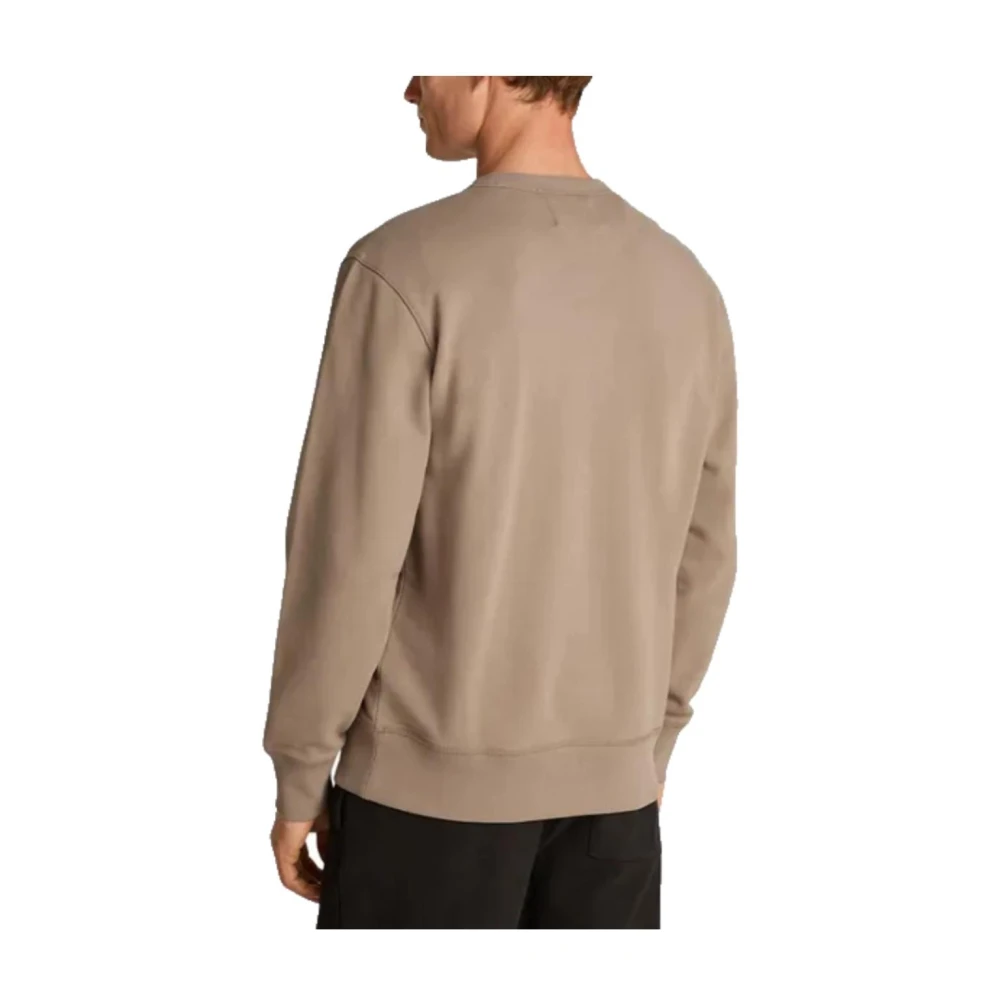 Calvin Klein Minimalistische Crew Neck Sweatshirt Beige Heren