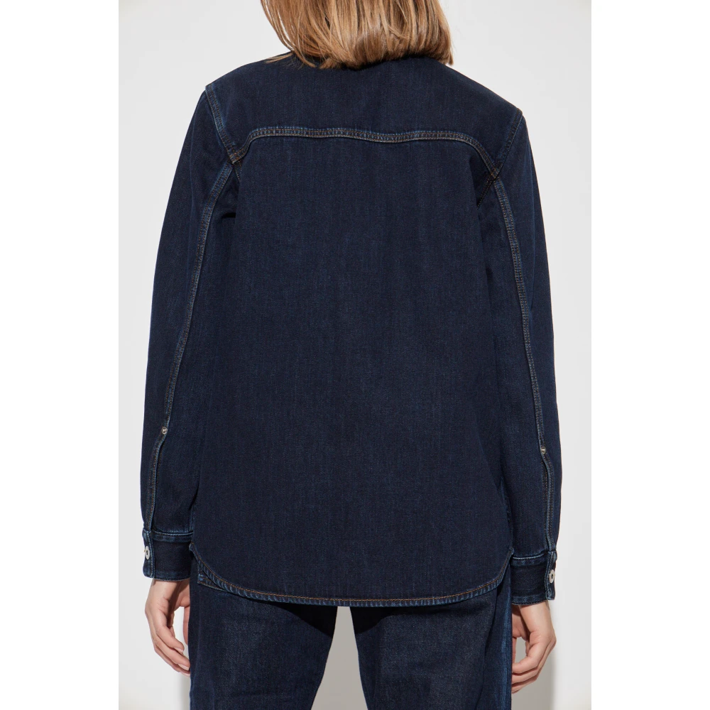 Burberry Denim shirt met zak Blue Dames