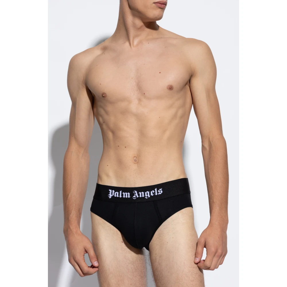 Palm Angels Twee-Pack Briefs Black Heren
