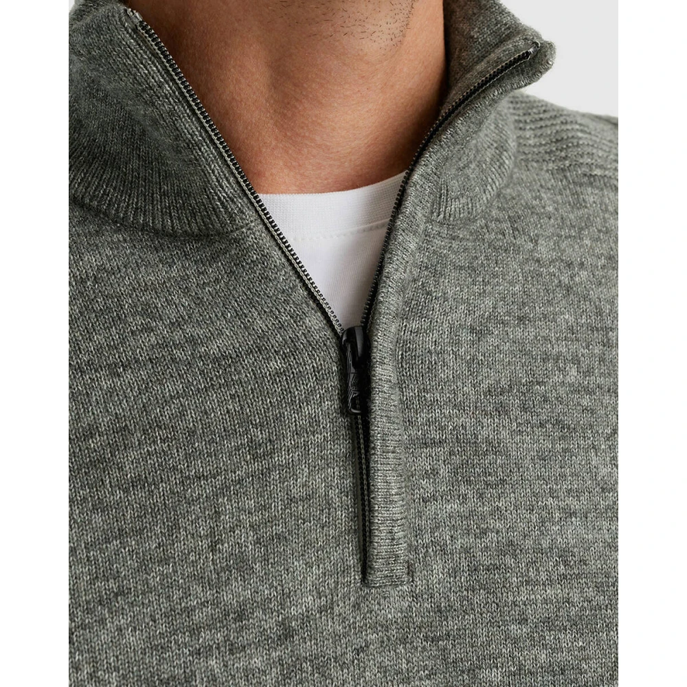 Vanguard Stijlvolle Pullover met Halve Knoopkraag Gray Heren