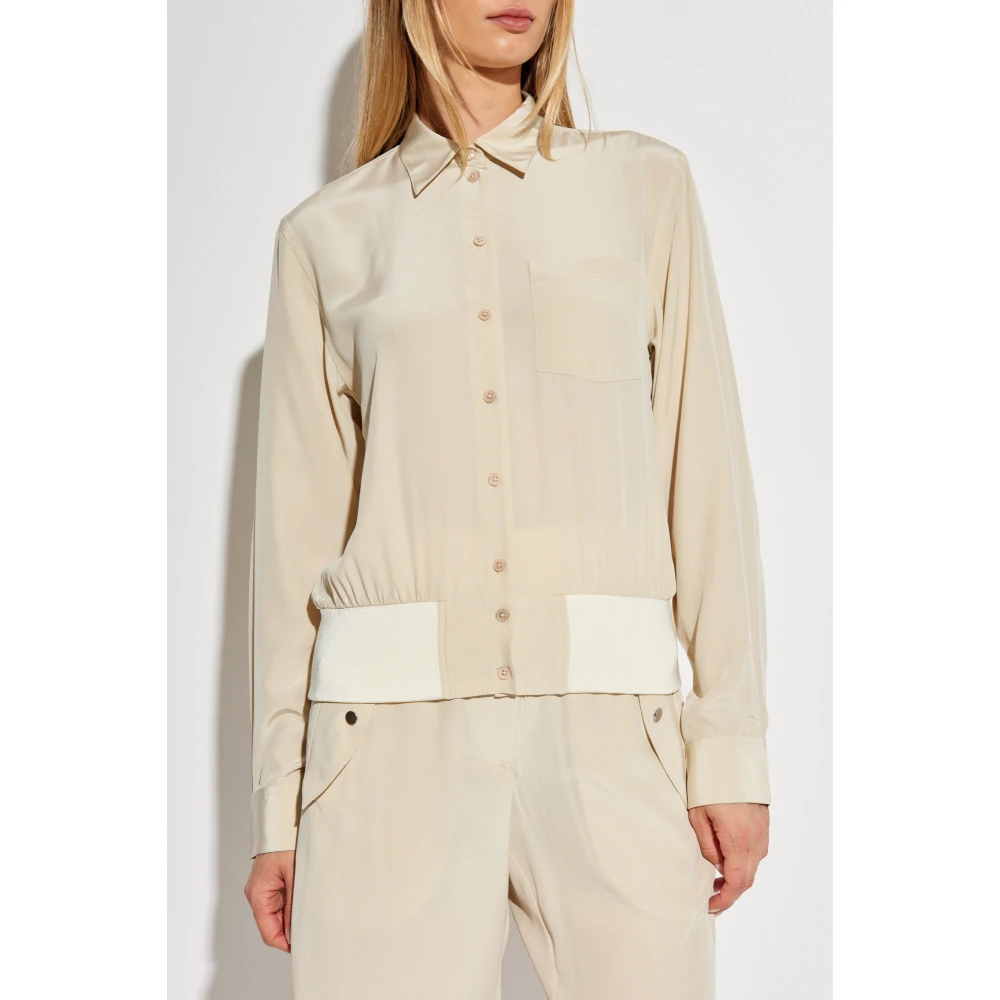 Helmut Lang Zijden overhemd Beige Dames
