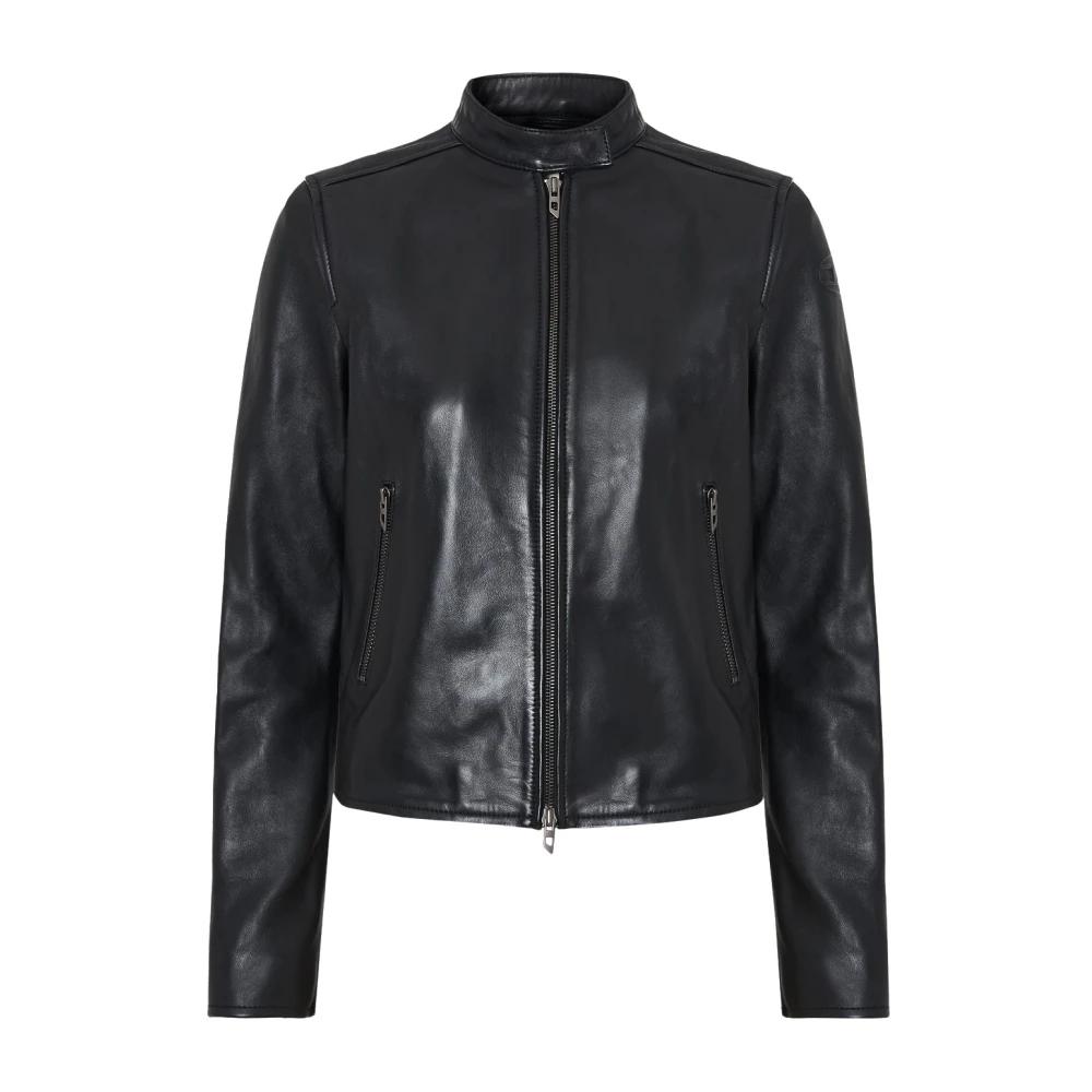 Diesel Zwarte leren jas Black Dames