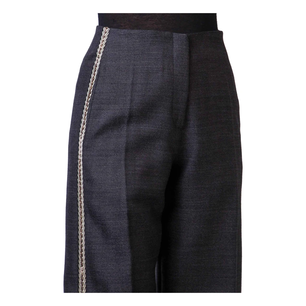 Forte Heren wollen broek met juweel zijband Gray Dames