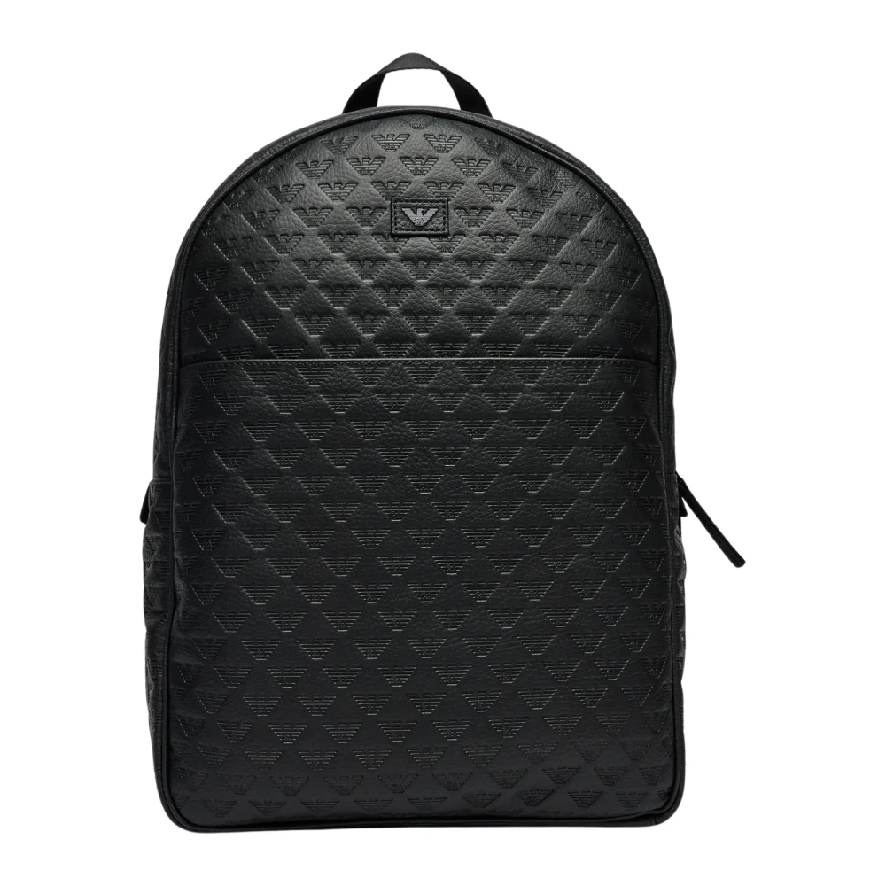 Emporio Armani Zwarte Leren Schoudertas Black Heren