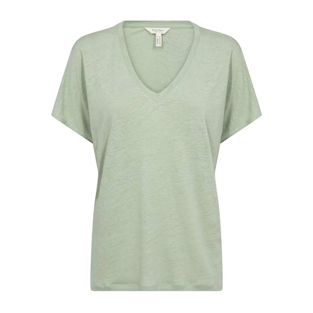 Part Two Groene V-hals Tee Axelinespw Green Dames