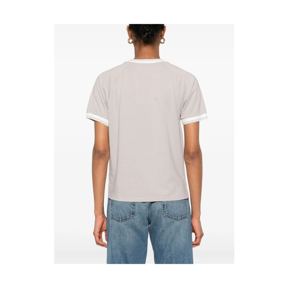 Autry Gestreept T-shirt met Raglanmouwen en Ronde Hals Gray Dames