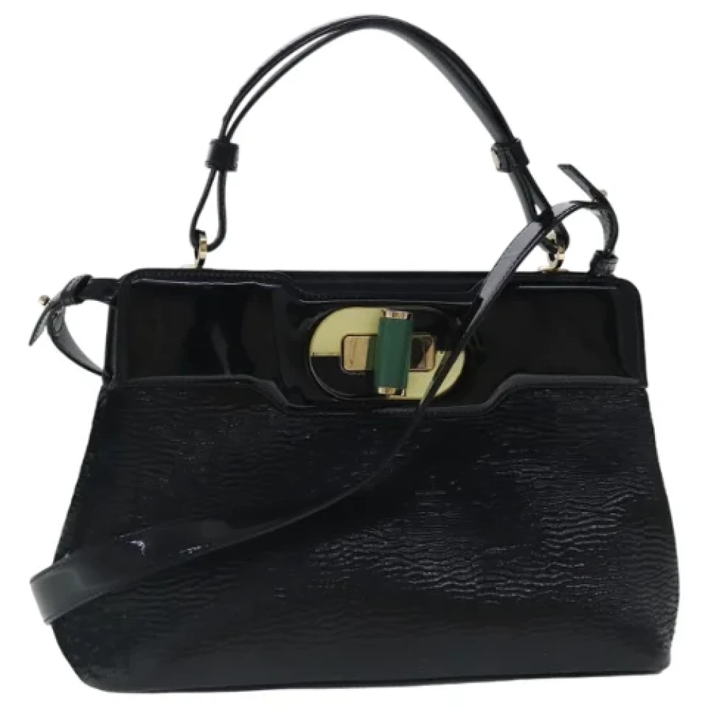Bvlgari Vintage Pre-owned Canvas handbags Black Dames