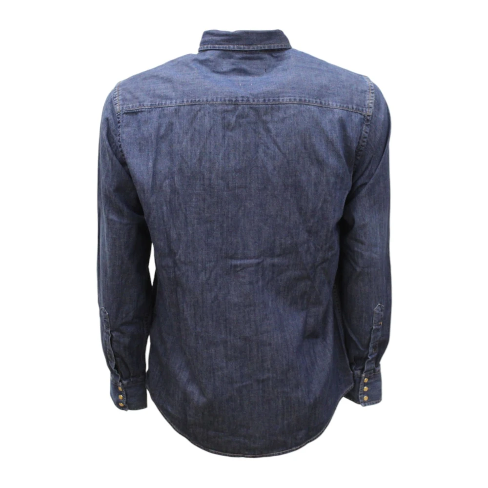 Replay Lange Mouw Shirt Blue Heren