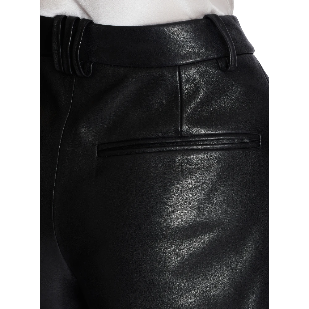 Balmain Geplooide lamsleren shorts Black Dames