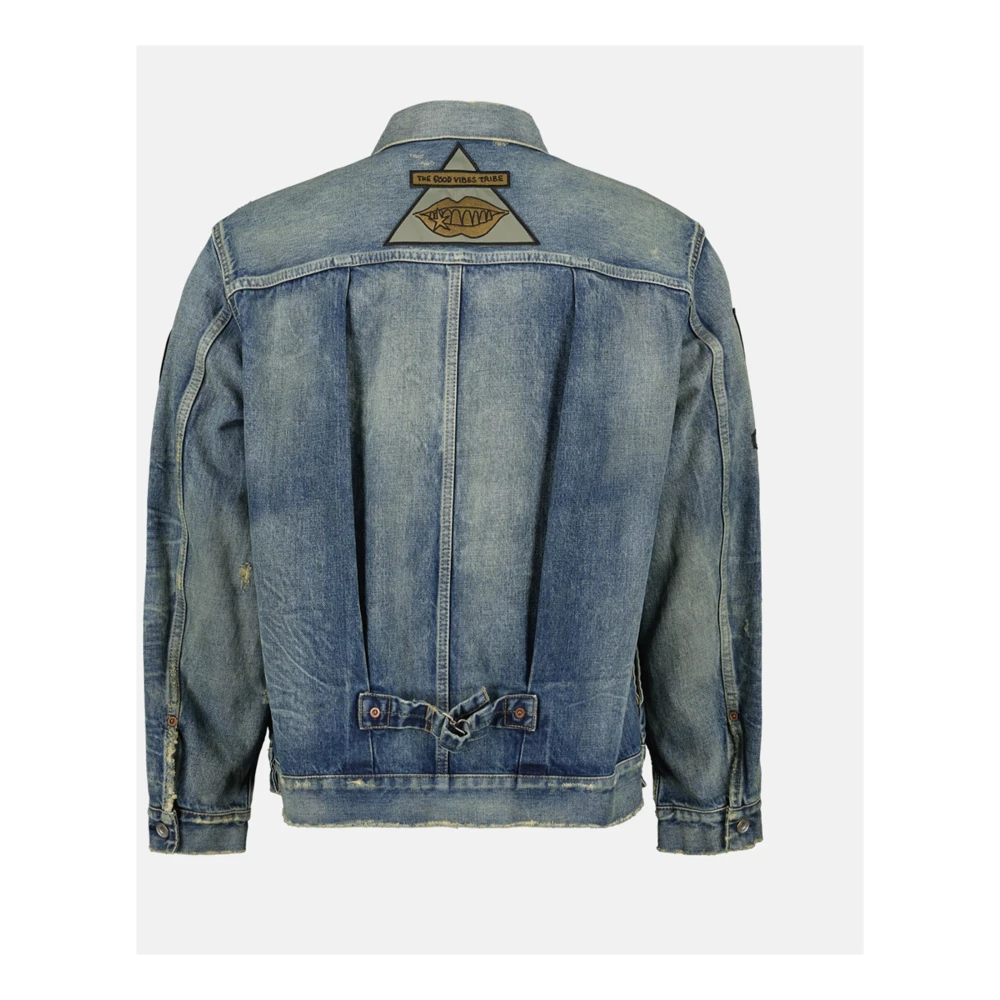 Sacai Patchwork Denim Jack Herfst-Winter 2024 Blue Heren