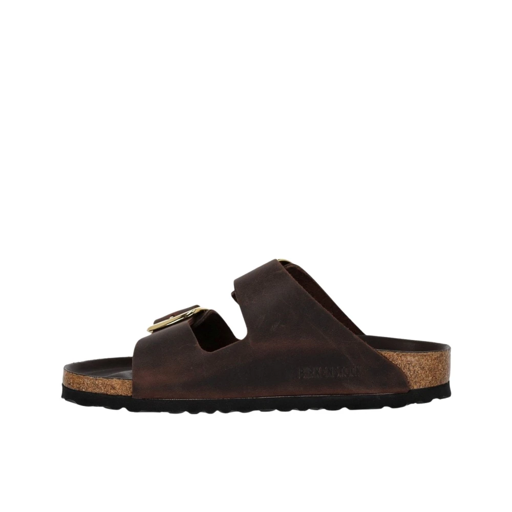 Birkenstock Brown Leather Flat Sandals - EU37/US7 - Image 3
