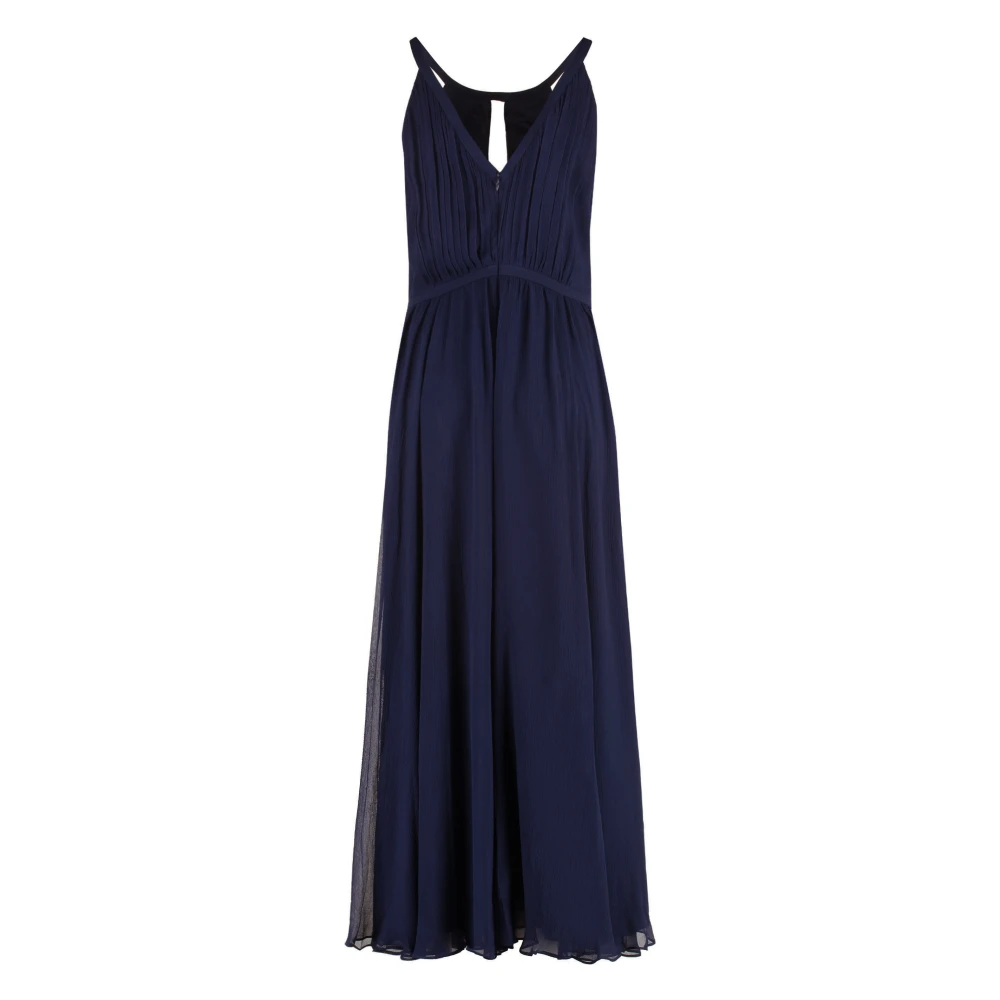 Polo Ralph Lauren Viscose jurk met uitsnijding en V-hals achteraan Blue Dames