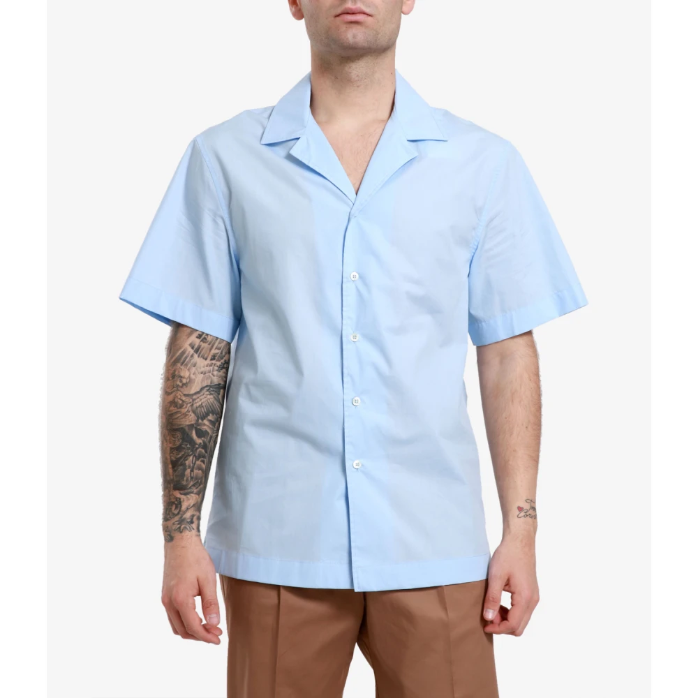 Mauro Grifoni Short Sleeve Shirts Blue Heren
