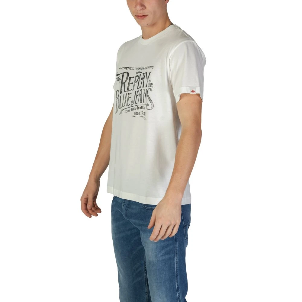 Replay Katoenen T-shirt korte mouwen lente zomer White Heren