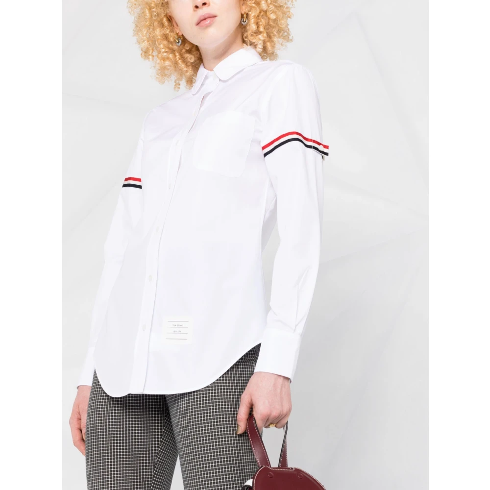 Thom Browne Iconisch Gestreept Overhemd White Dames