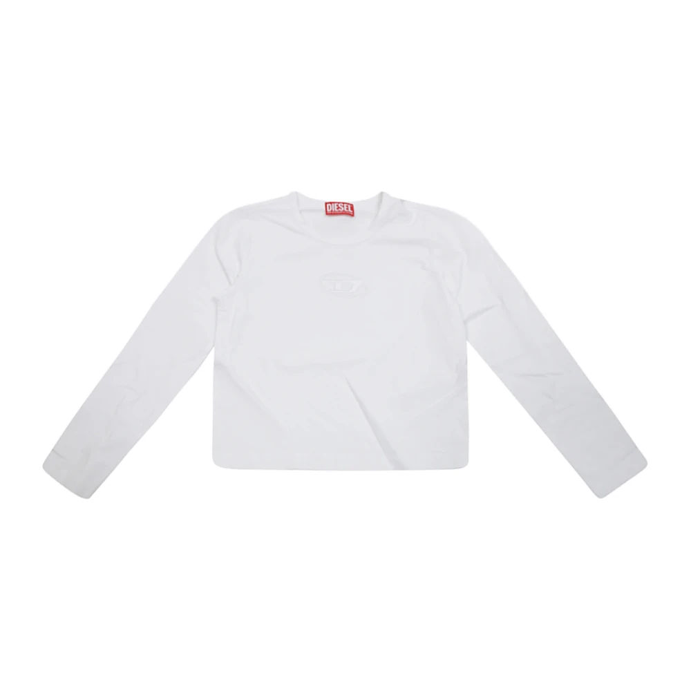 Diesel Logo Crop T-shirt för barn White, Unisex