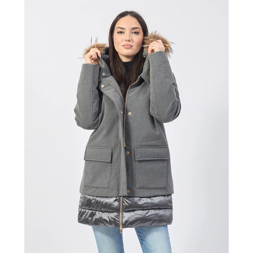 YES ZEE Antraciet capuchonbontjas met nyloninzetten Gray Dames