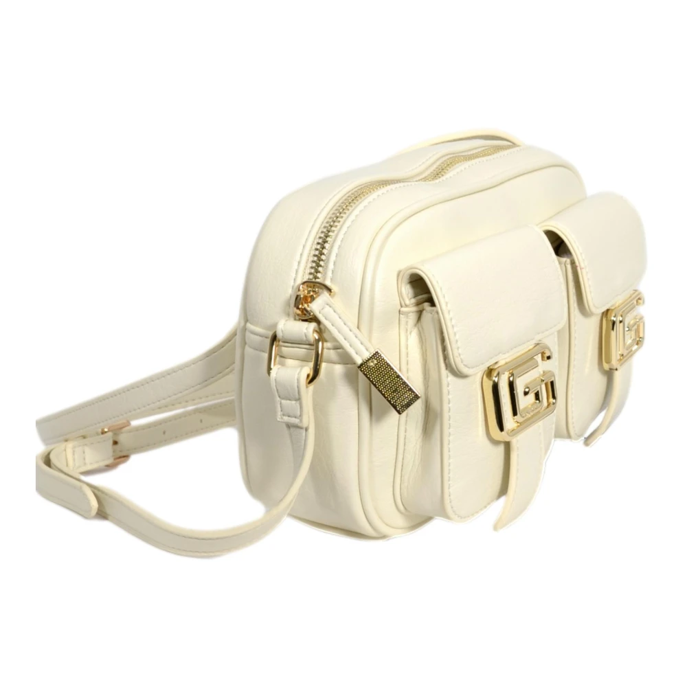 Gaëlle Paris Ivoor Camera Tas Cargo in Eco-leer White Dames