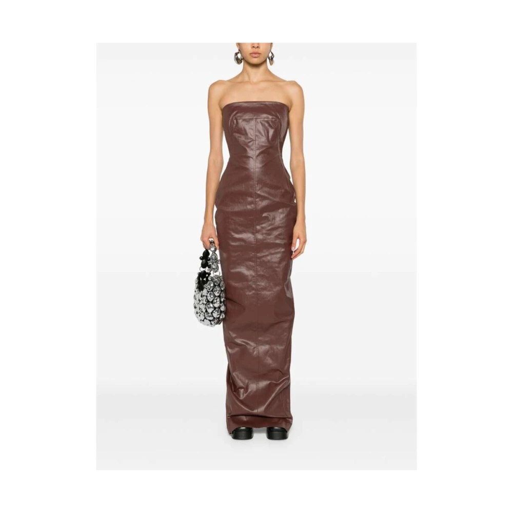 Rick Owens Oxblood Denim Kokerjurk Red Dames