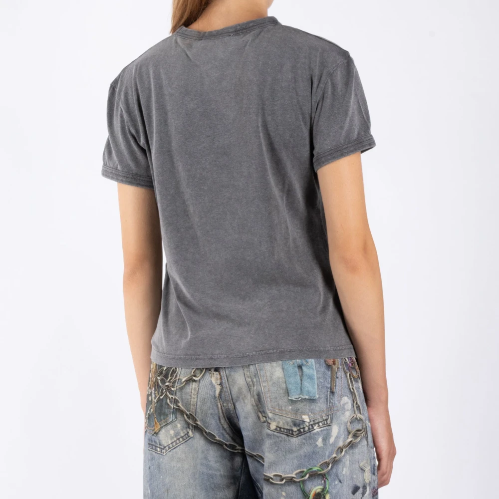 Acne Studios Grijze Katoenen T-Shirt Cl0302 Gray Dames