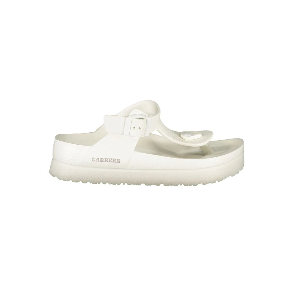 Carrera Women's White Sandal With Ankle Buckle - Flip Flops - 7 Uk- Shoes