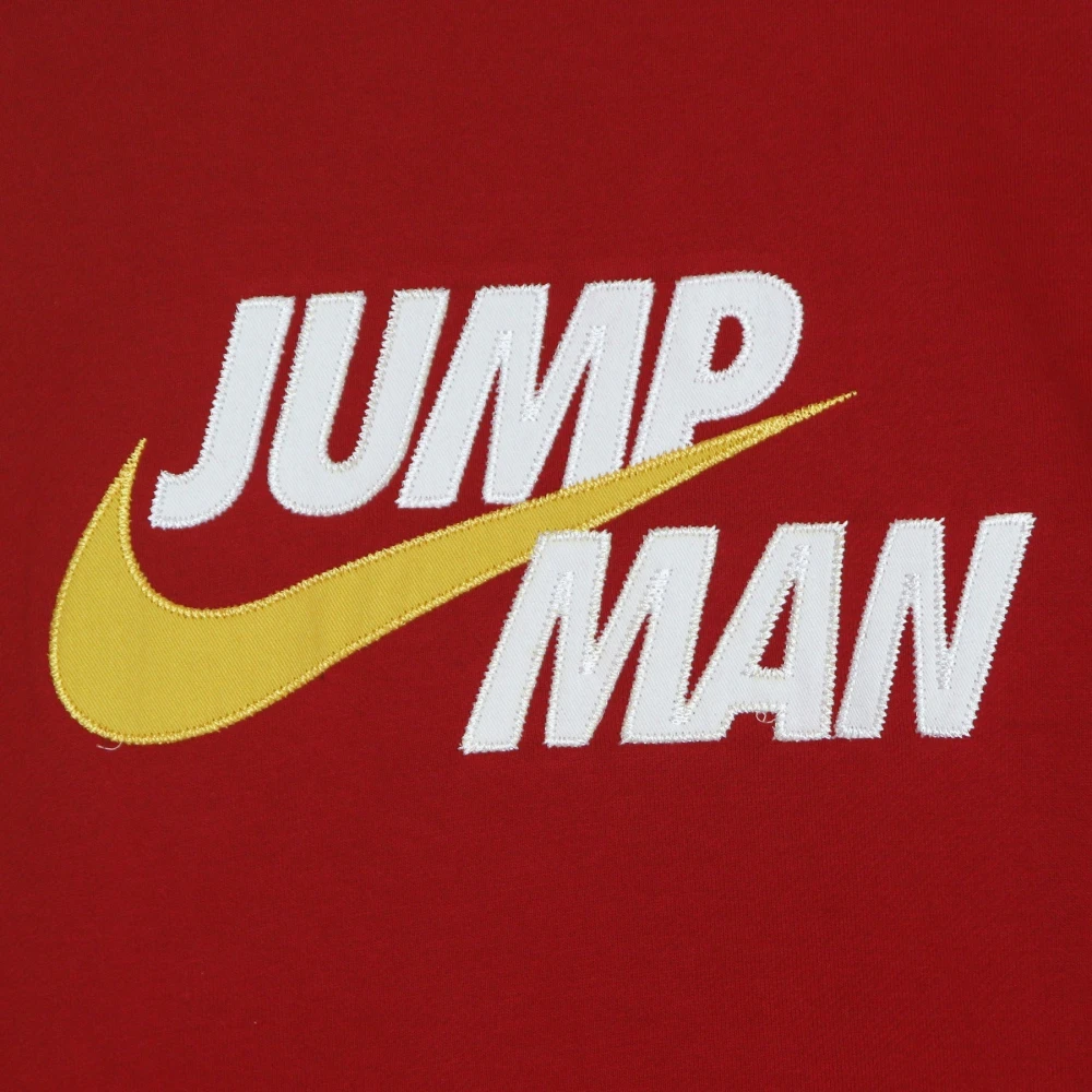 Jordan Klassieke Crewneck Sweatshirt met Geborduurde Logo's Red Heren