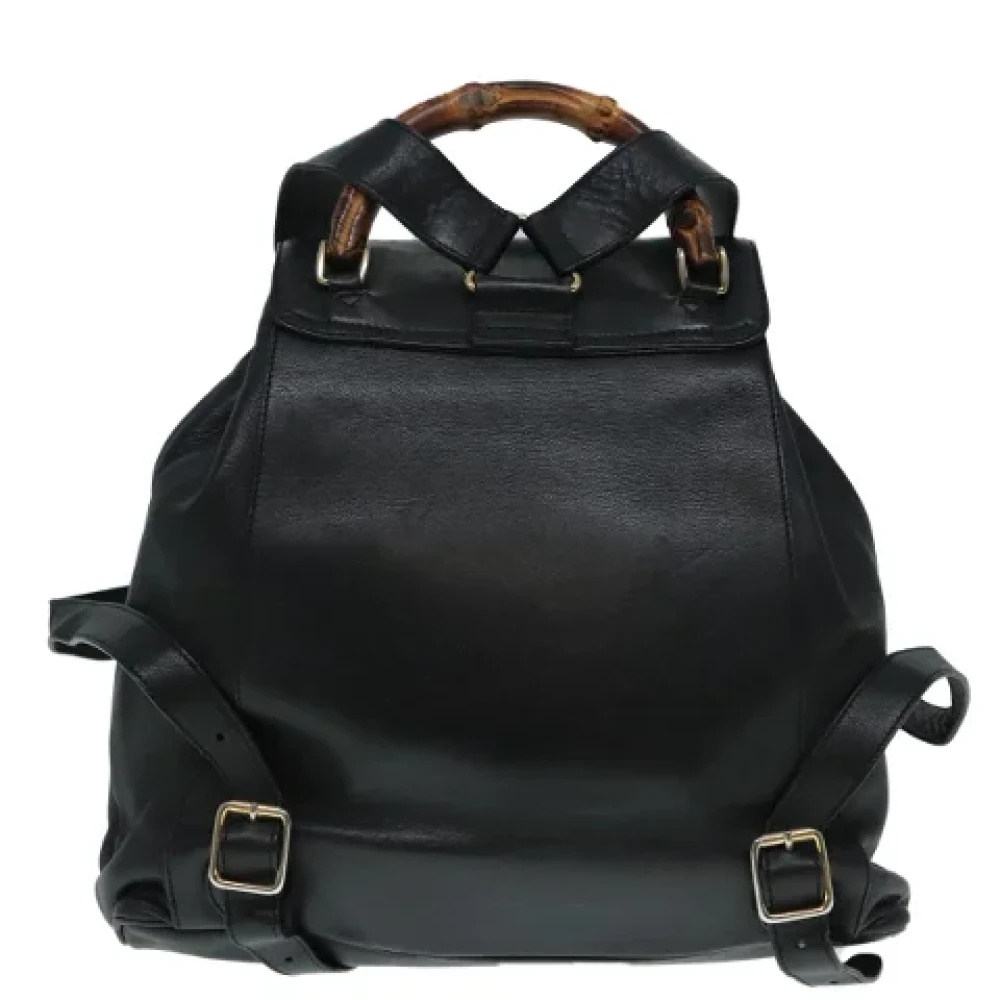 Gucci Vintage Pre-owned Leather backpacks Black Dames