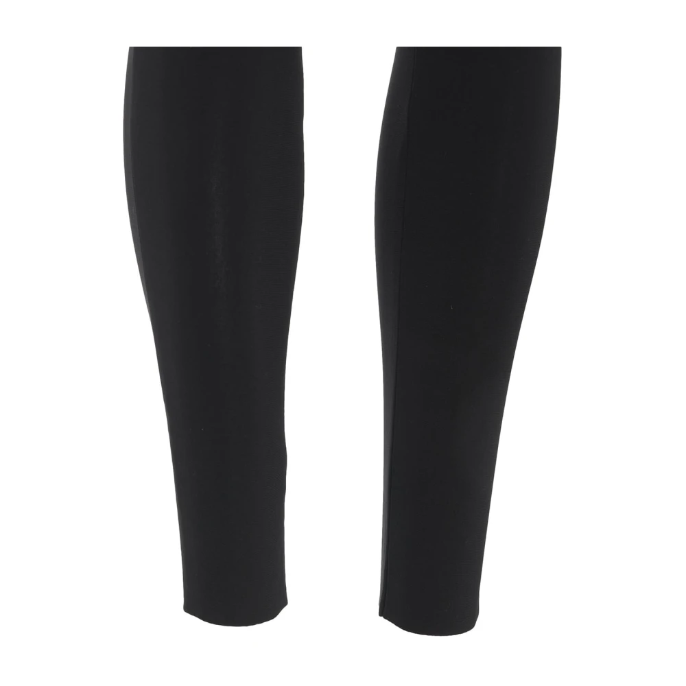 Norma Kamali Chique Zwarte Catsuit V-Hals Elastische Manchetten Black Dames