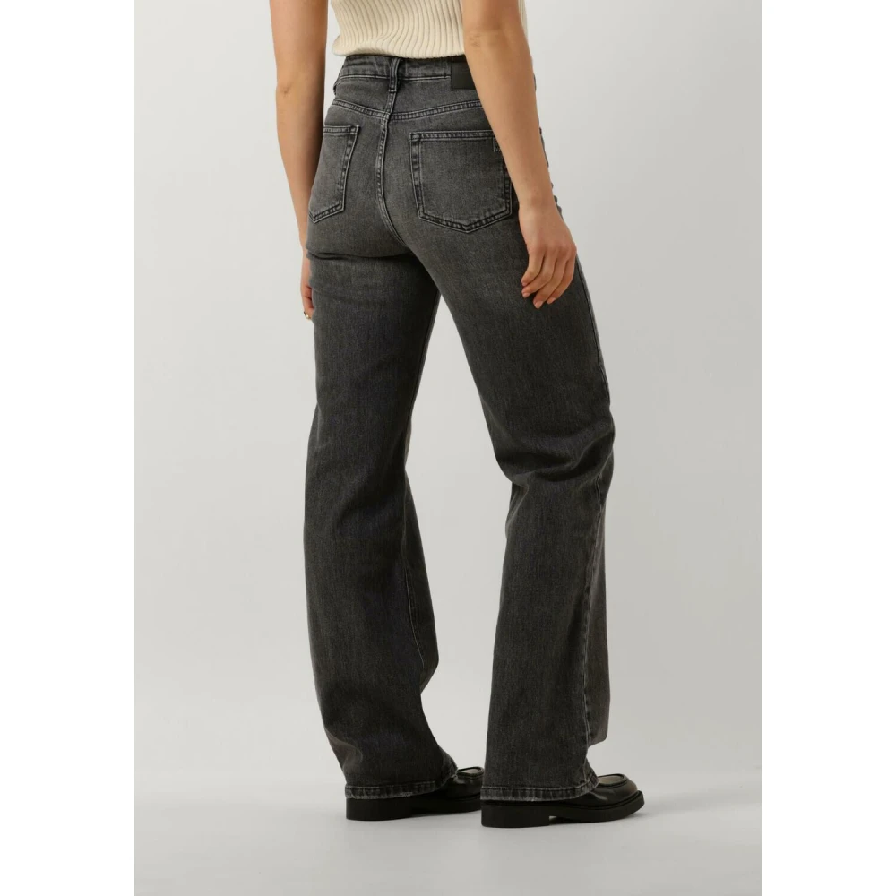 My Essential Wardrobe Donkergrijze High Wide Y Jeans Gray Dames