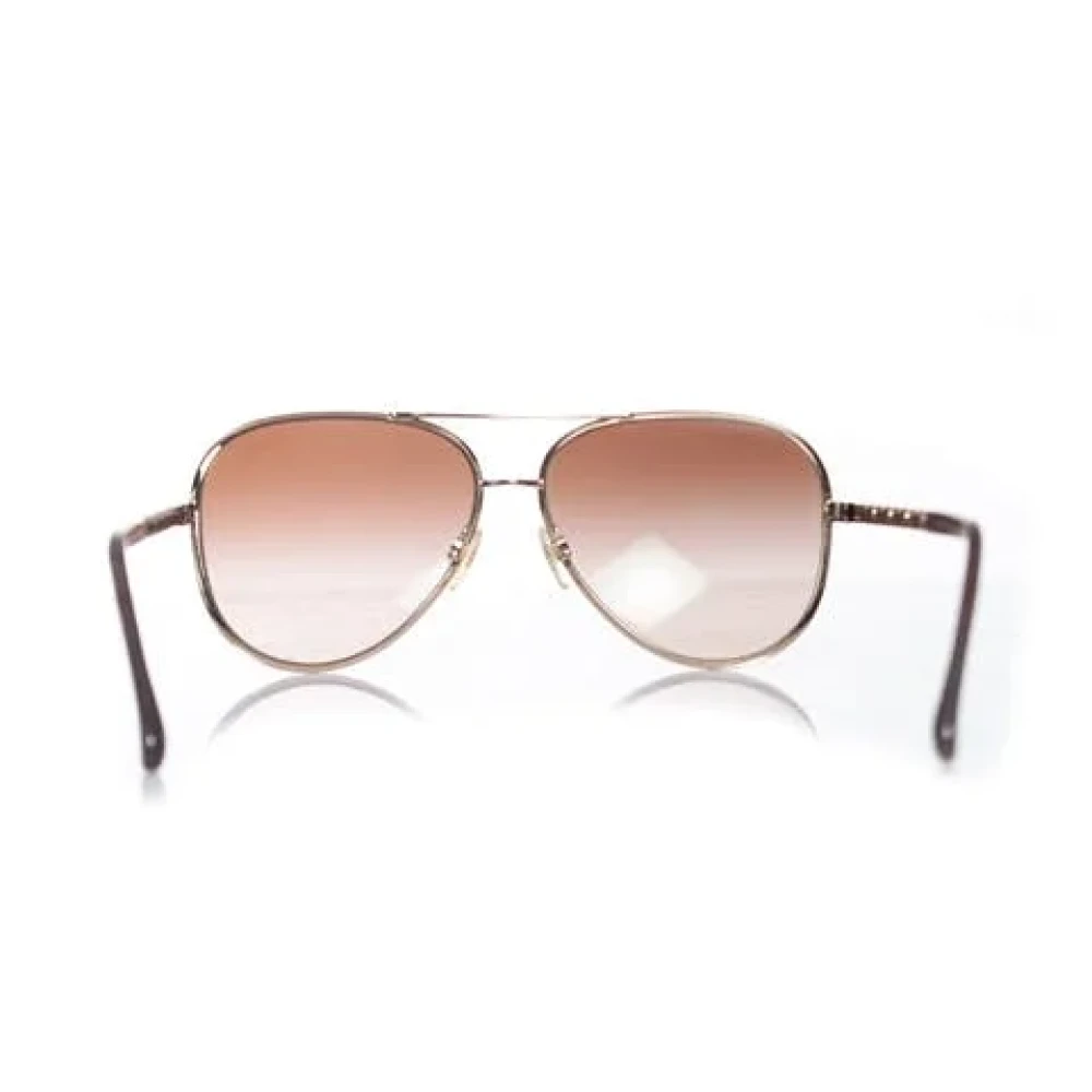 Chanel Vintage Pre-owned Metal sunglasses Brown Heren