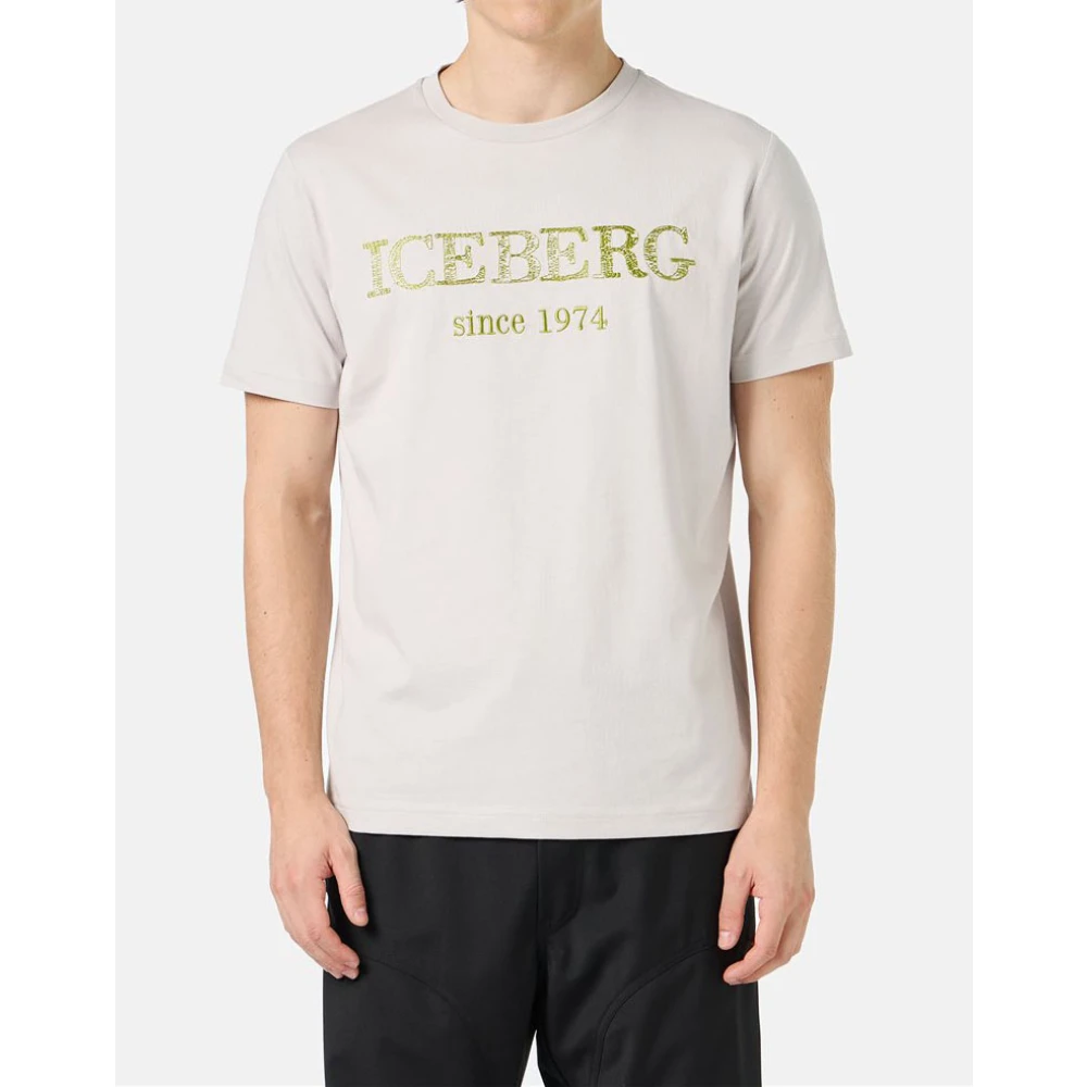 Iceberg Beige crewneck sweatshirt met geborduurd logo Beige Heren