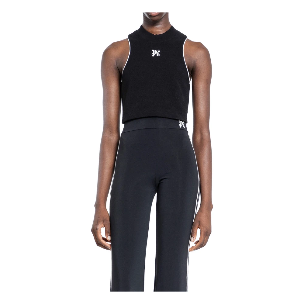 Palm Angels Monogram Zwarte Top Racer Back Black Dames