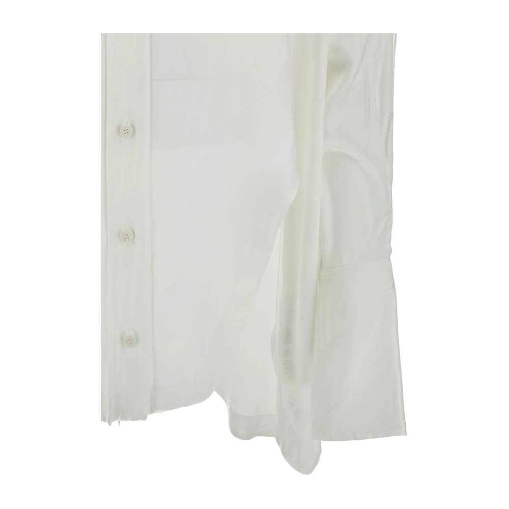 The Attico Witte Klassieke Overhemd met Asymmetrische Zoom White Dames