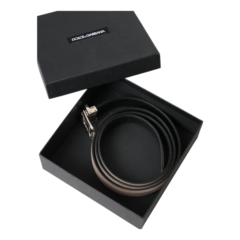 Dolce & Gabbana Beige Suède Riem met Zilveren Gesp Beige Heren