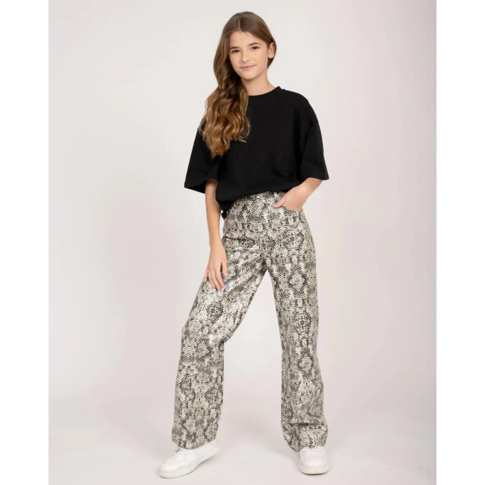 NIK & NIK Slangenprint Broek Beige Dames