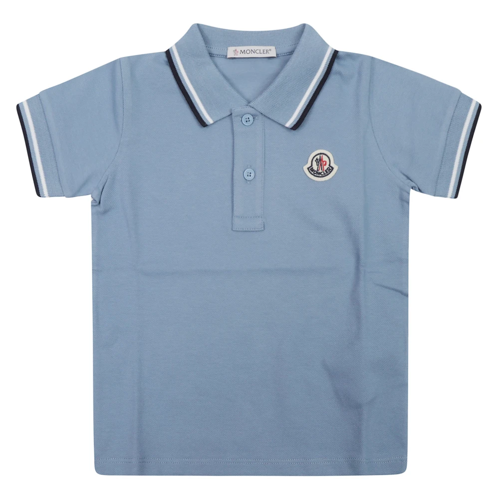 Moncler , Kids Short Sleeve T-Shirts, Male, Blue, 18 M, Kids T-Shirts And Polos
