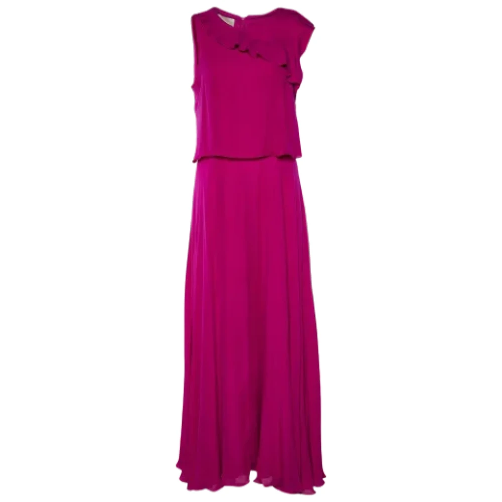 Armani Pre-owned Silk dresses Purple Dames