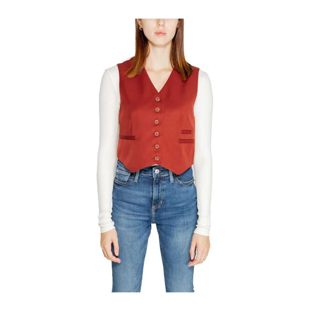 Vero Moda Rode getailleerde vestjas Red Dames